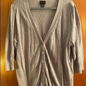 Torrid Gray Heart Detail Cardigan, 3X